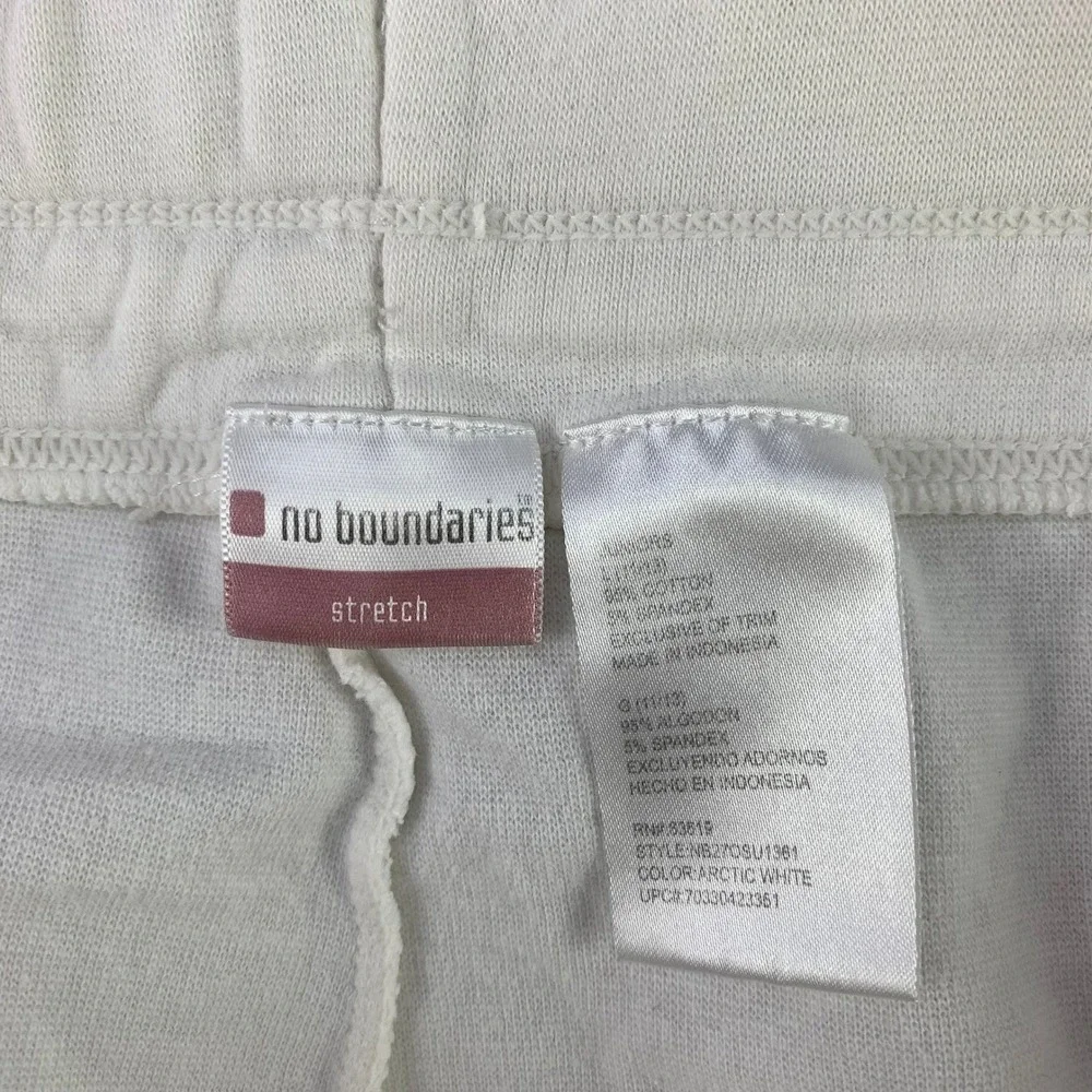 VTG Y2K Low Rise No Boundaries Shorts Women L 11/13 White Athletic Striped